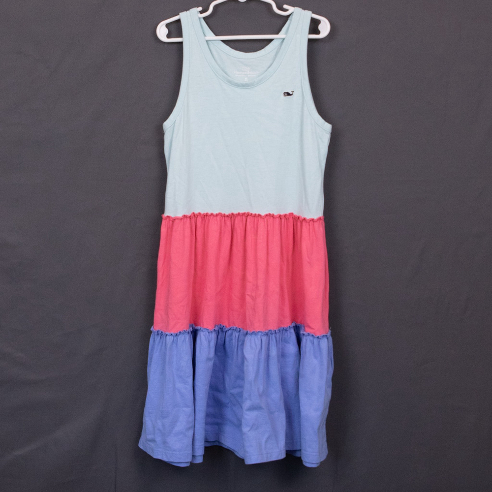 Girls Vineyard Vines tiered sleeveless dress-M